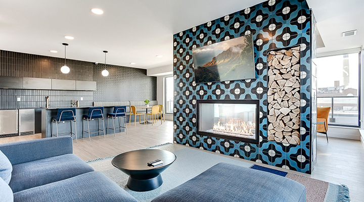 the common area fireplace